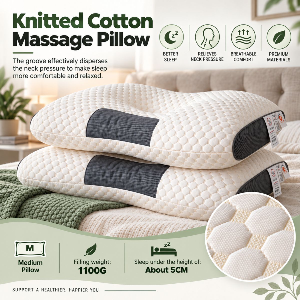 Orthopedic Cervical Support Pillow