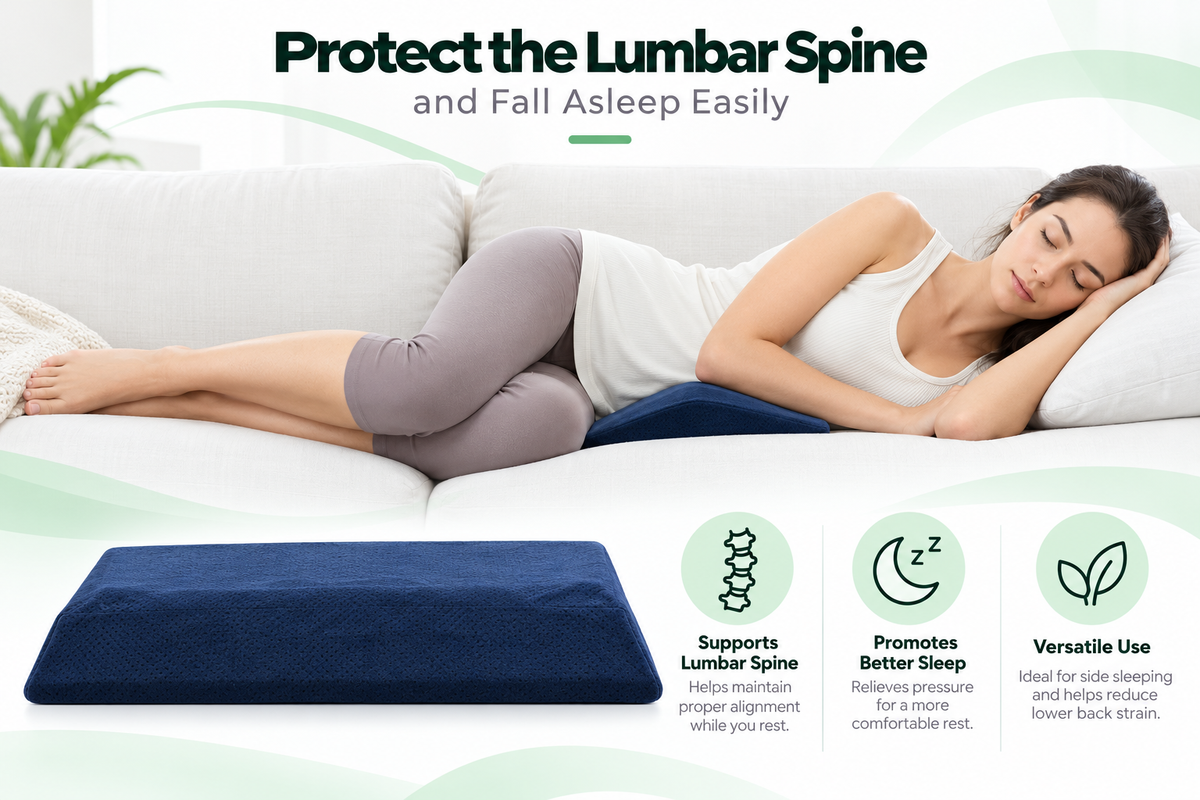 Lumbar Support Memory Foam Pillow for Back Pain Relief